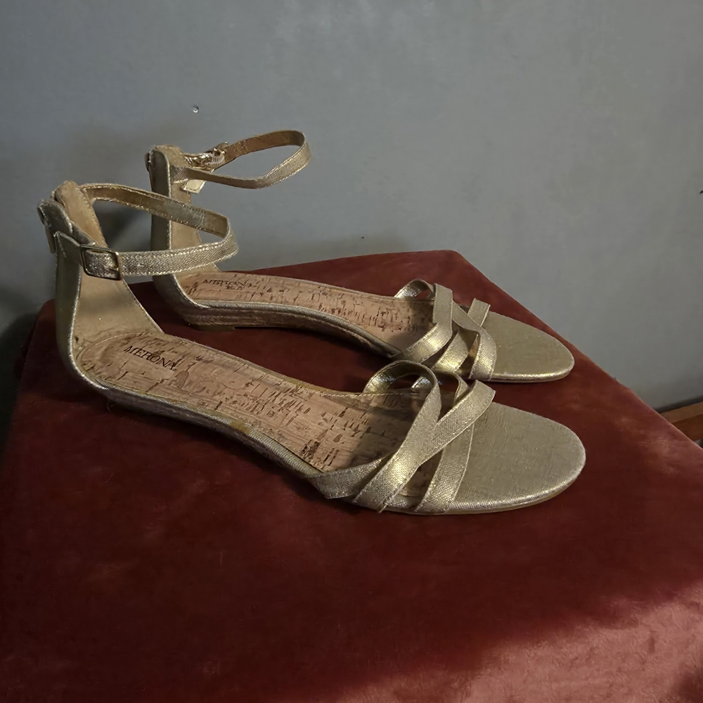 Merona Gold Ankle Strap Sandals